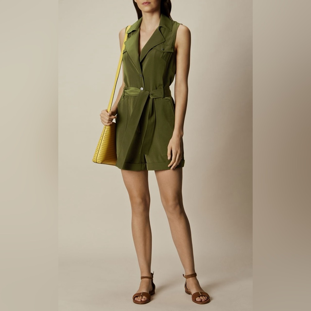 Karen Millen Olive Green Sleeveless Romper